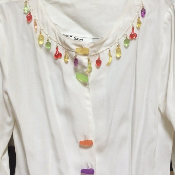 NWT Unique Vintage Lisa Peron Sz M Rayon Jacket w Bead Enhancement - Picture 3 of 8